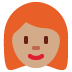 👩🏽‍🦰 woman: medium skin tone, red hair display on Twitter